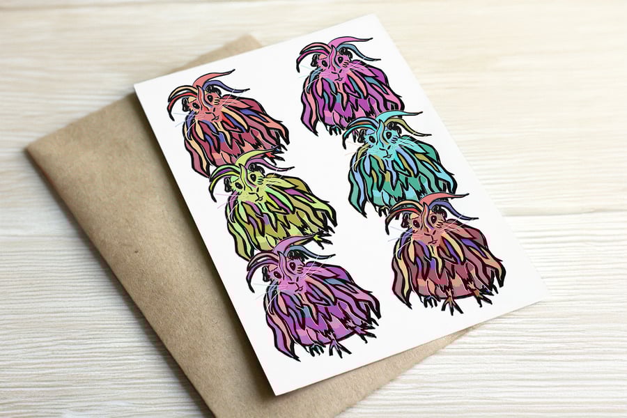 Wacky guinea pig card blank inside