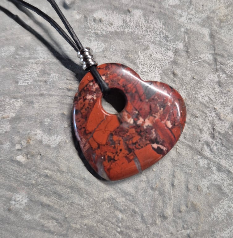 Red Jasper Heart Pendant