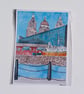 Albert docks view liverpool watercolour print A5 - Image 2