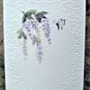 original art hand painted floral card ( ref F 557)