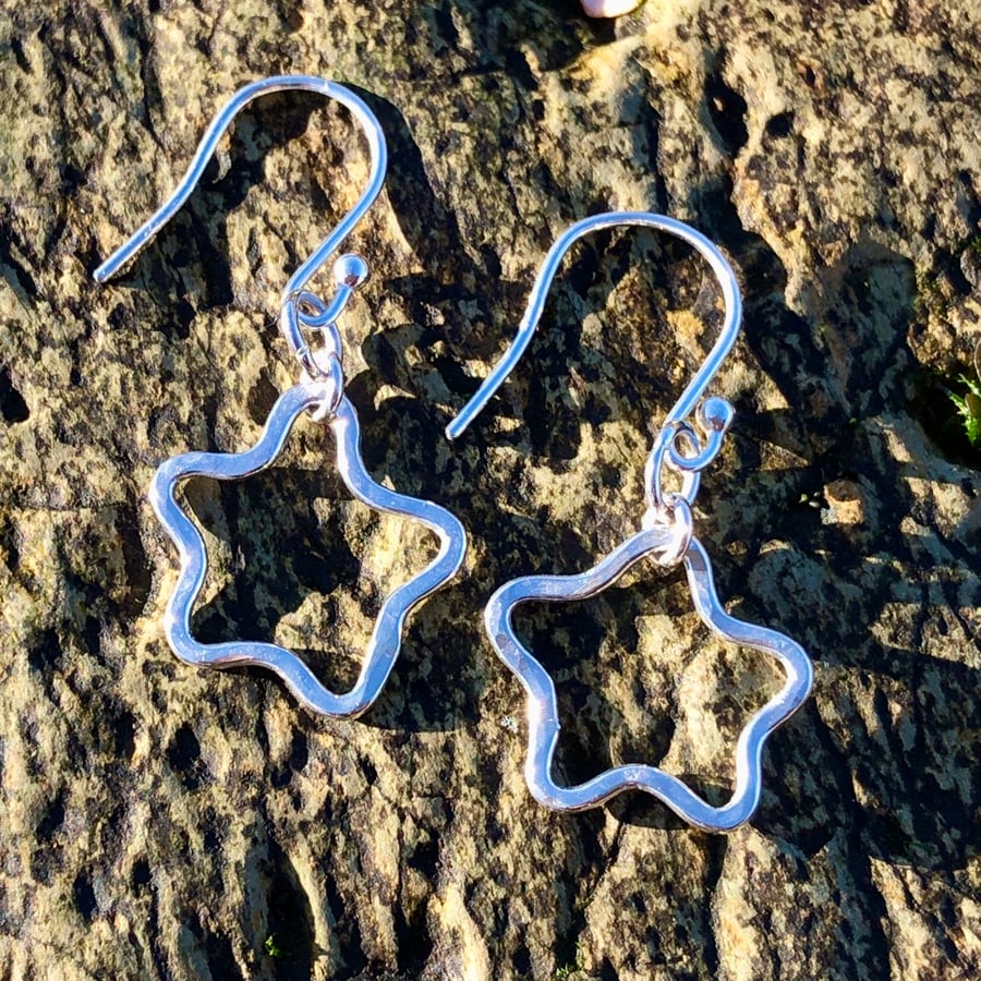 Simple Sterling Silver Starfish Earrings - Small - 1273