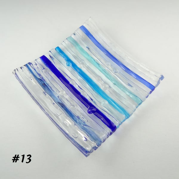 Blue on-edge striped fused glass ring trinket dish (13)