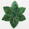 Seconds sunday - Felt flower brooch in shades of green