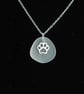 White beach glass with pawprint charm - Image 2