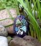 Forest Fungi Pendant. Pyrography with colour teardrop necklace. - Image 2