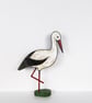 Stork ornament, hand painted wooden bird statue, bird decoration. - Image 5