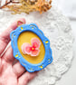 Tiny Floral Wall Hanging - Handmade Botanical Art, Spring Flower Hanging - Image 3
