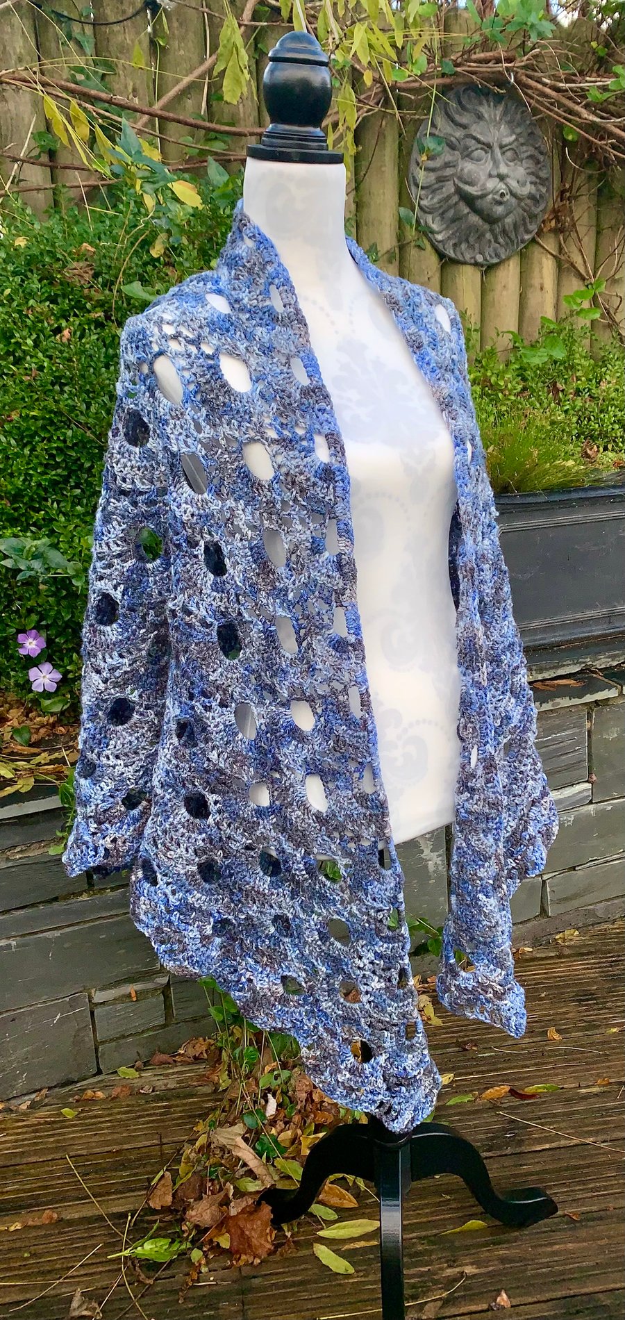 Handmade Crochet “virus” Design Shawl 