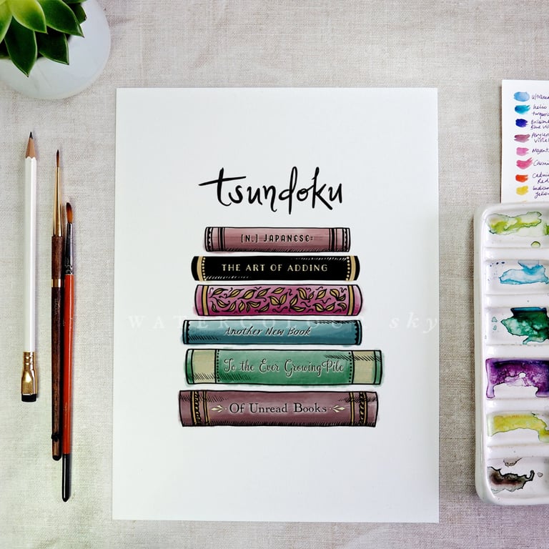 Book Lover's Art Print - Tsundoku