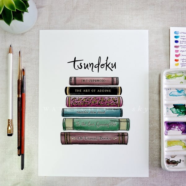 Book Lover's Art Print - Tsundoku