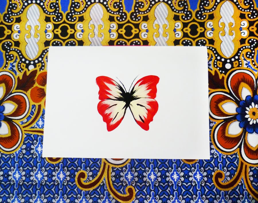 Free Postage - Red Butterfly Notebook