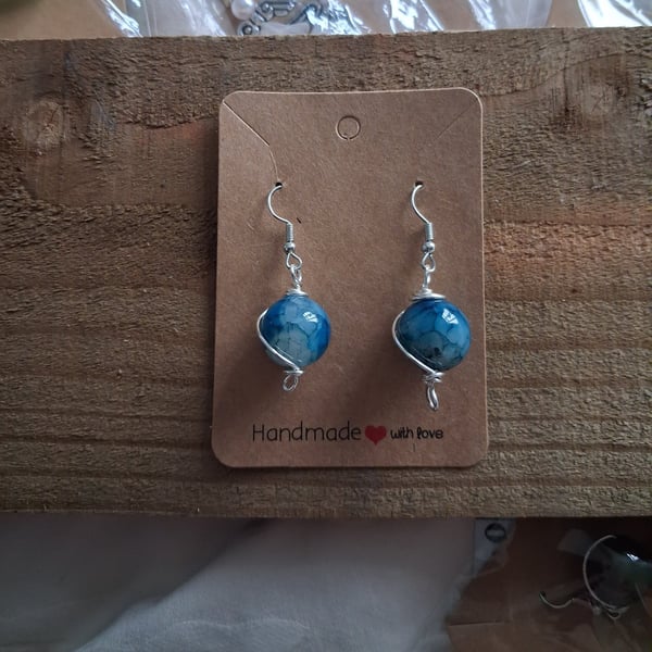 Handmade Indian agate earrings