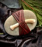 Wrapped Rock, Leather and Bone Meditation Stone, Beach Pebble, Japanese Mizuhiki - Image 4