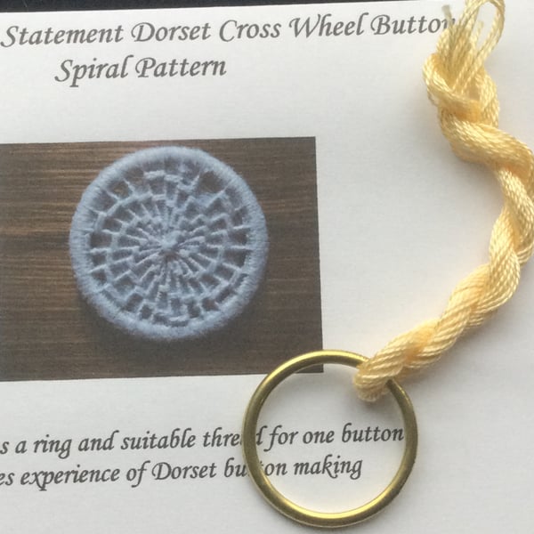 Kit to Make a Statement Dorset Button, Spiral Design, Cream
