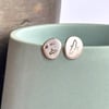 Bird print pebble studs