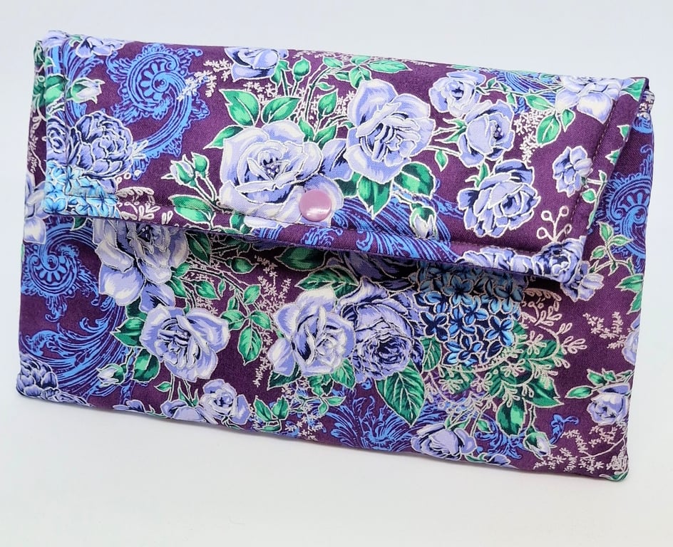 Silver roses clutch bag 638K