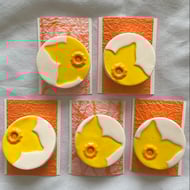 Handmade Ceramic Daffodil brooch, Hand Made Pottery Badge