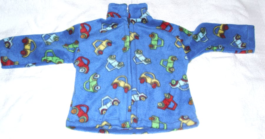 Cars blue fleece jacket, age 2 to 3