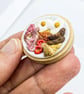 Miniature Full English Breakfast Ring or Badge