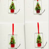 Fused glass Christmas card with hanging decoration. 