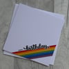 SALE - 50% OFF Happy Birthday Rainbow Stripes - Birthday Card