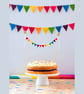 Felt Rainbow Cake Topper Bunting with Mini Equilateral Triangle Flags - Image 3