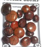 18 Vintage Brown Leather 'Football' Buttons - Image 1