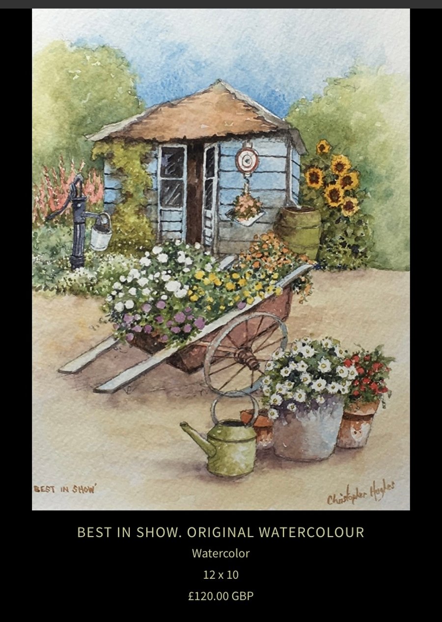 Best in Show . Original watercolour painting by Christopher Hughes 