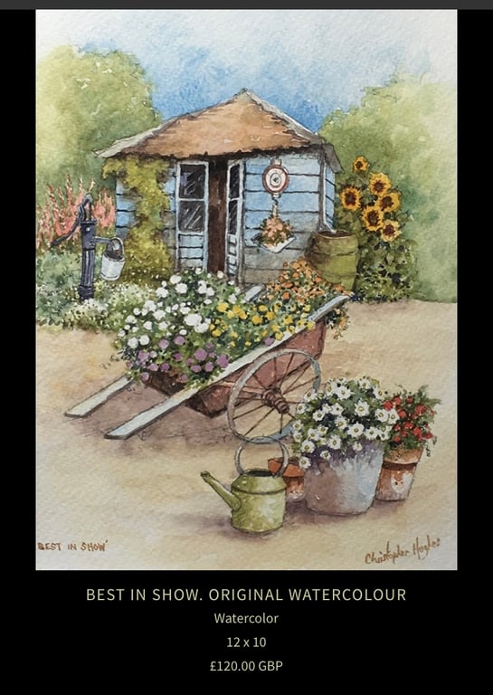 Best in Show . Original watercolour painting by Christopher Hughes 