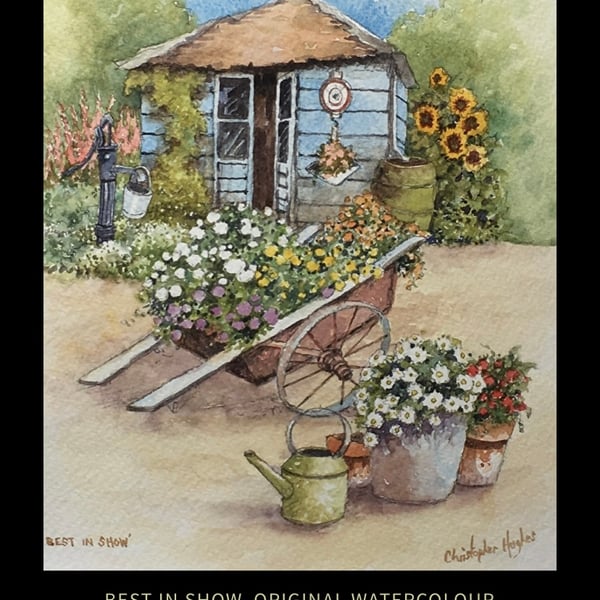 Best in Show . Original watercolour painting by Christopher Hughes 