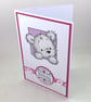 Pink cute bear birthday card - Image 7