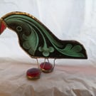 Stained Glass Quirky Christmas  Bird -  