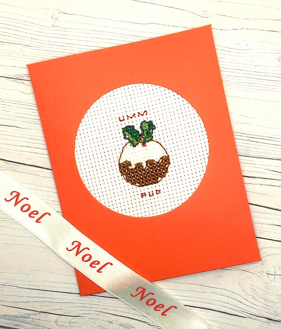 Christmas Umm Pud Cross Stitch Card