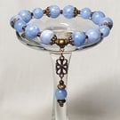 Blue Lace Agate & Bronze Bracelet