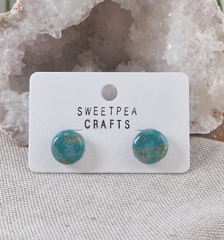 Polymer Clay Stud Earrings: Shoreline 