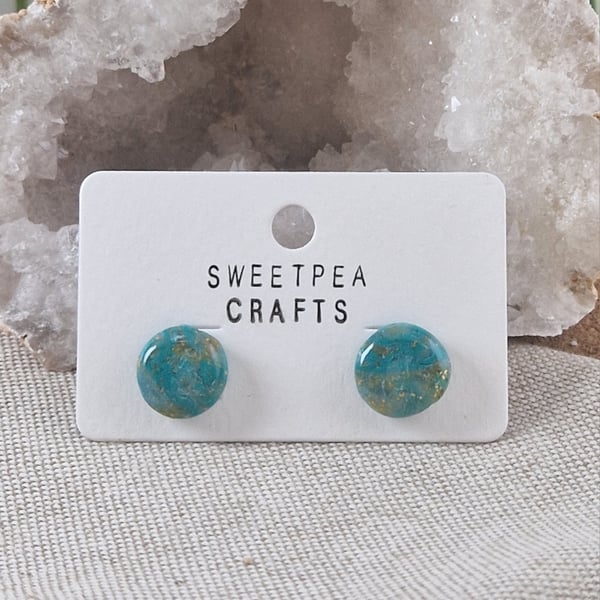 Polymer Clay Stud Earrings: Shoreline 