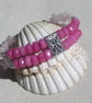 Pink Morganite & Rose Quartz Gemstone Beaded Bracelet "Wild Rose" - Image 1