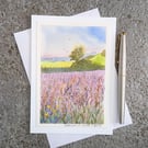 Field of Sorrel. Blank Card. Original painting. 260178