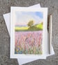 Field of Sorrel. Blank Card. Original painting