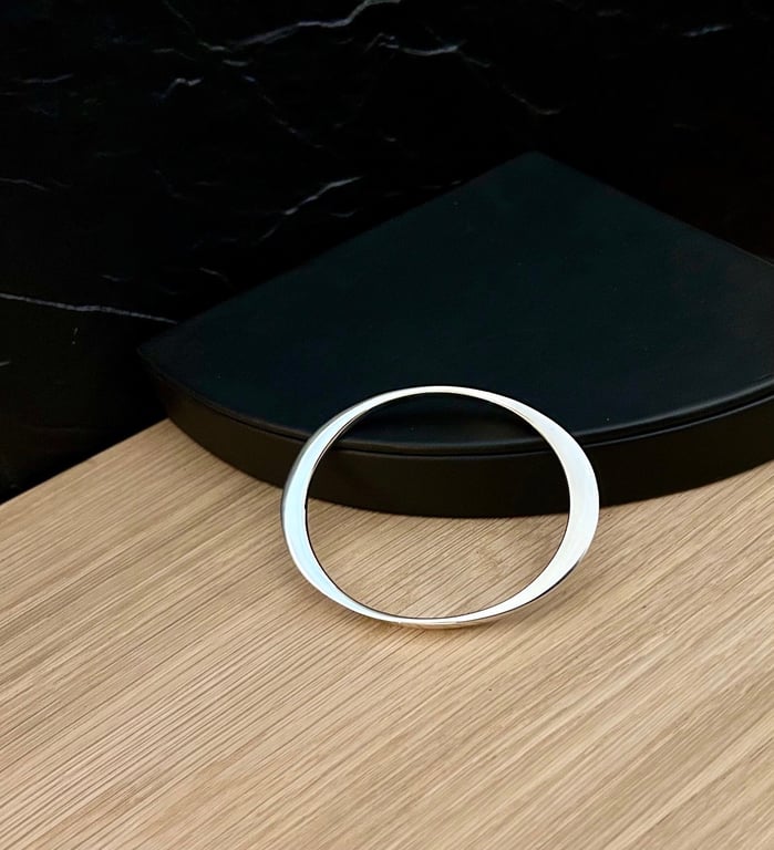 "Symbiosis" - Hand Forged Sterling Silver Bangle - Made to any size 