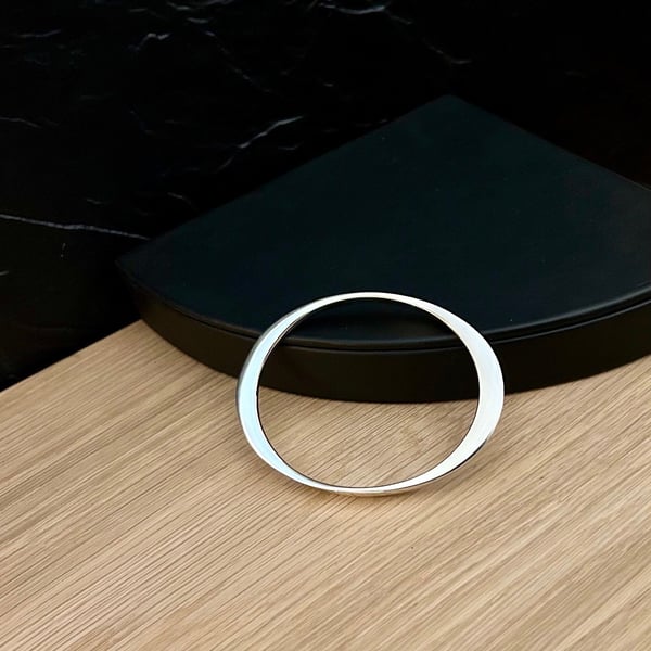 "Symbiosis" - Hand Forged Sterling Silver Bangle - 39g - Made to any size 