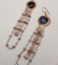Labradorite Heart & Copper Cascade Earrings - Image 7