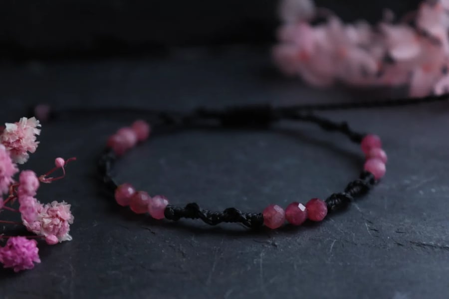 Women's bracelet with pink tourmaline 