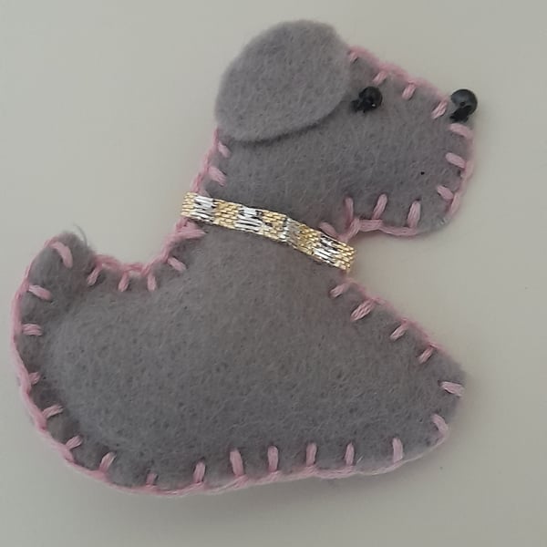 Cute dog felt brooch