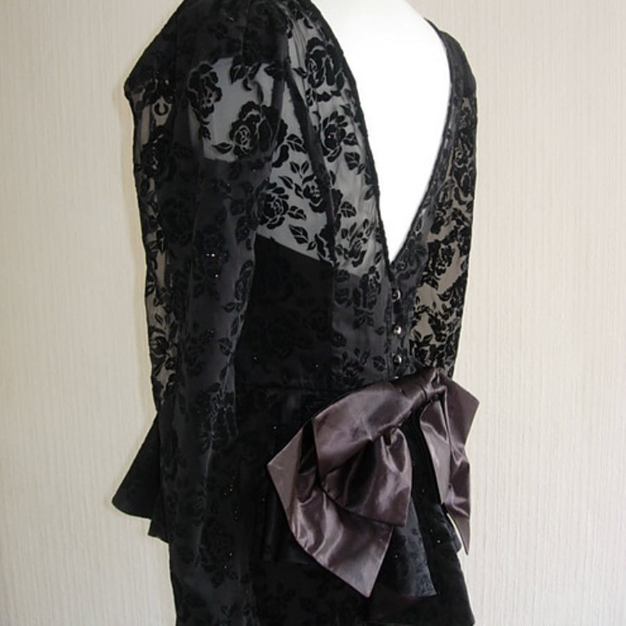 ON SALE Vintage Black Cocktail Dress