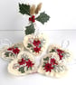 Poinsettia Small Christmas Heart Decoration, Hanging Decoration - Image 9