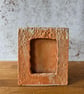 Handmade Freestanding Ceramic Picture Photo Frame in Orange Cream