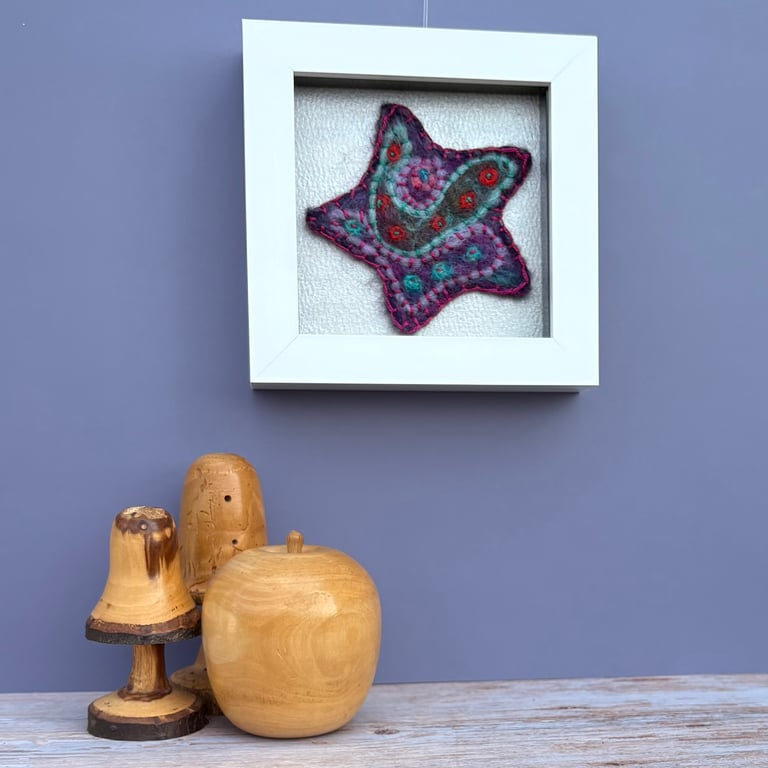 Felted Framed Picture - Lucky Star