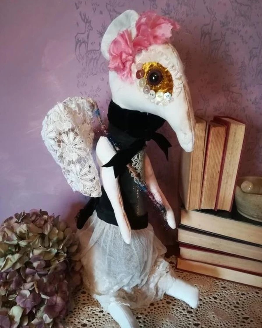 Primitive textile art Rat, sculpture, textile art, vintage style, home decor