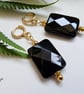 Black Onyx Gold Plate Huggie Earrings - Image 7